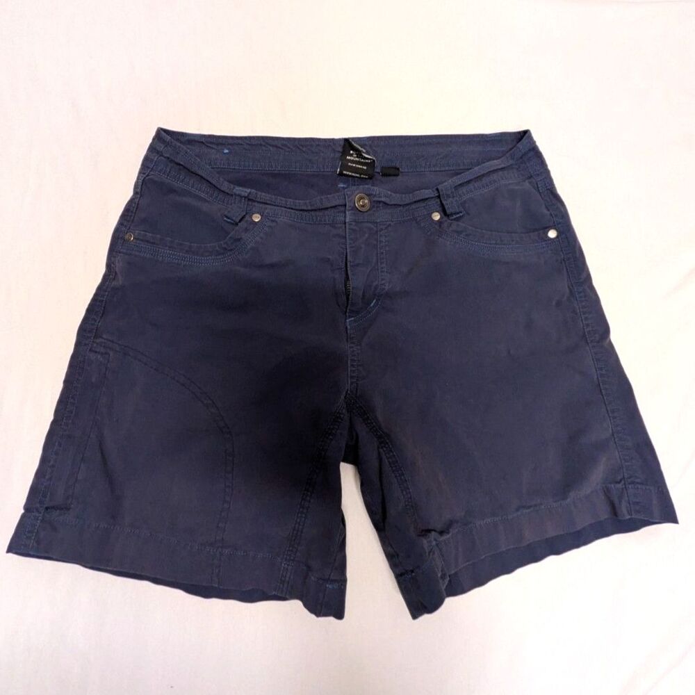 KUHL Womens Size 10 Navy Blue Splash 5.5" Hiking Tech Shorts Cargo Zip Pocket